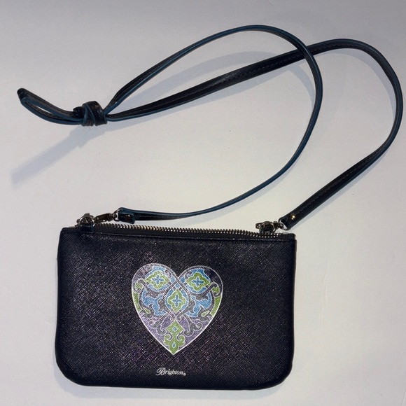 Brighton Navy Blue Crossbody with A Green Heart Design - Picture 9 of 9